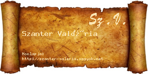 Szanter Valéria névjegykártya